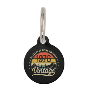 Placa Para Mascotas Aniversario 50 años de edad 1976 Vintage