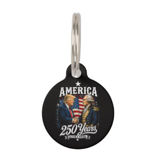 Placa Para Mascotas Aniversario de América 250º Trump Washington