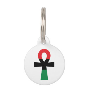 Placa Para Mascotas Ankh rojo, negro y verde