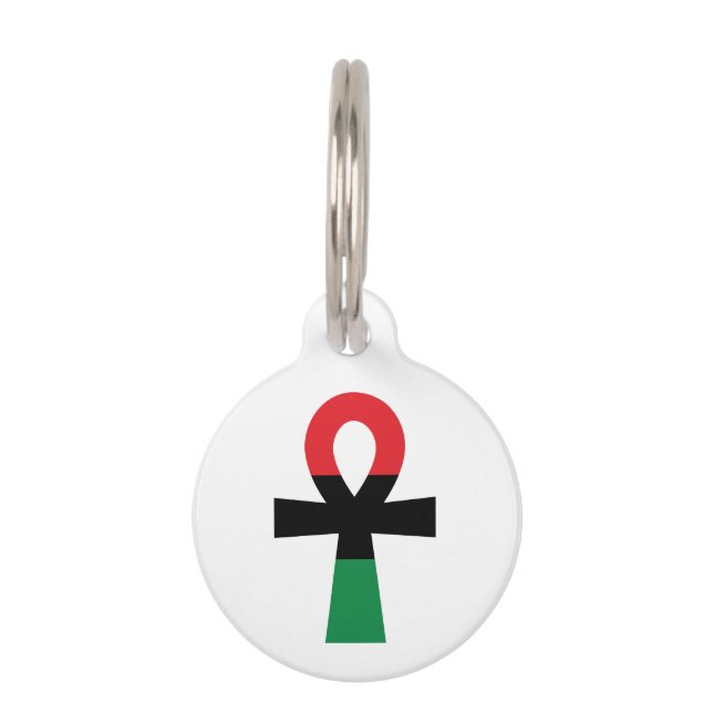 Placa Para Mascotas Ankh rojo, negro y verde (Reverso)