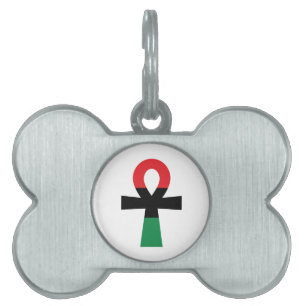 Placa Para Mascotas Ankh Rojo, Negro y Verde