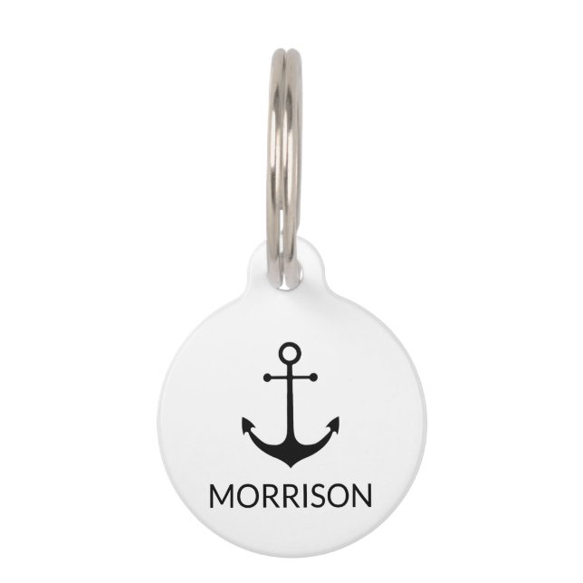 Placa Para Mascotas Anuncio naumático personalizado blanco negro infor (Anverso)