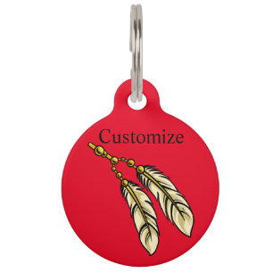 Placa Para Mascotas Apache Feathers Thunder_Cove