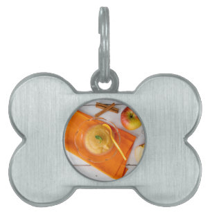 Placa Para Mascotas Aplausos con canela y cuchara naranja
