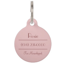 Placa Para Mascotas Apoyo emocional Animal Simple Rosa Gold