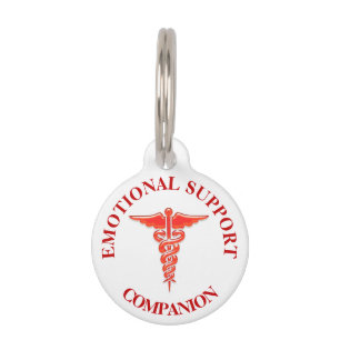 Placa Para Mascotas Apoyo emocional conciencia animal caduceus