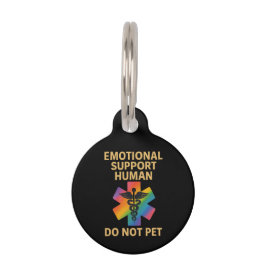 Placa Para Mascotas Apoyo emocional Humano No Mascota Funny Halloween