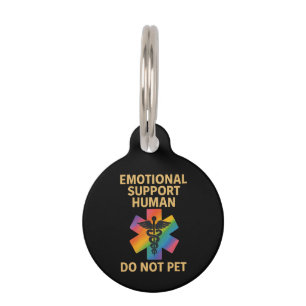 Placa Para Mascotas Apoyo emocional Humano No Mascota Funny Halloween