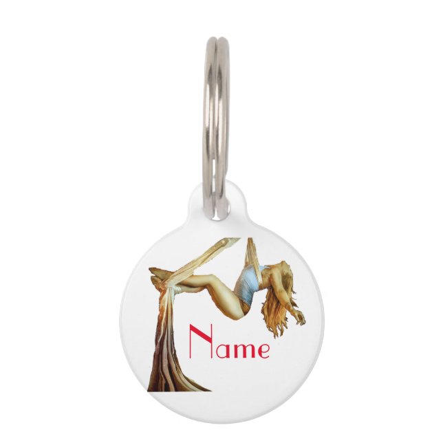 Placa Para Mascotas Aptitud aérea para el yoga Thunder_Cove (Anverso)