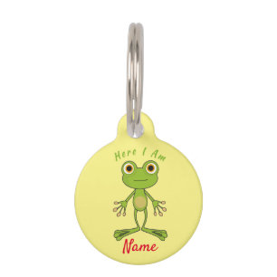 Placa Para Mascotas Aquí estoy la rana linda Thunder_Cove