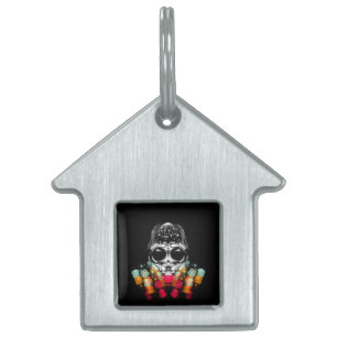 Placa Para Mascotas Araña de caída de corte con Gorra dewdrop