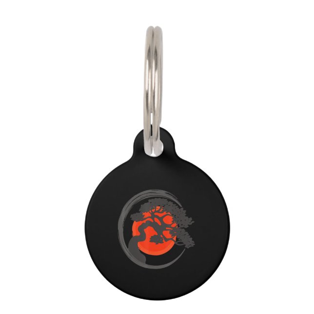 Placa Para Mascotas árbol bonsai círculo japonés de enso calilisis (Anverso)