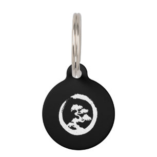 Placa Para Mascotas Arbol Bonsai W Enso Brush Stroke