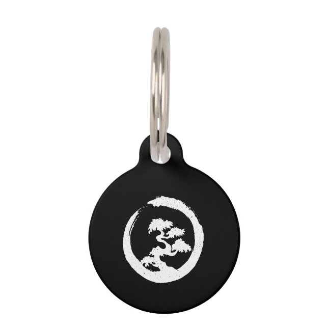 Placa Para Mascotas Arbol Bonsai W Enso Brush Stroke (Anverso)
