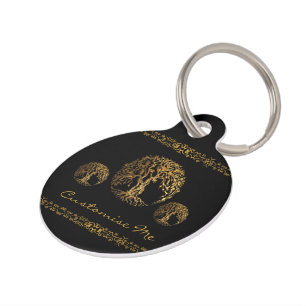 Placa Para Mascotas Árbol de Mehndi de la vida (alheña)