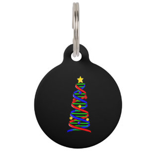 Placa Para Mascotas Árbol de Navidad de hélice de ADN Ciencias de la v