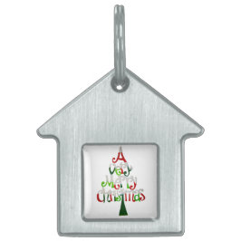 Placa Para Mascotas Árbol de Navidad muy alegre