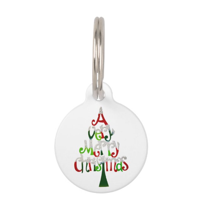 Placa Para Mascotas Árbol de Navidad muy divertido (Anverso)