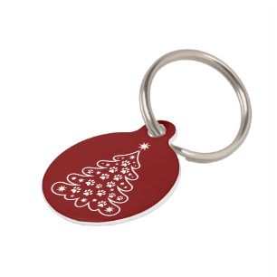 Placa Para Mascotas Árbol de Navidad Xmas Invierno Alegre Brillante Fi
