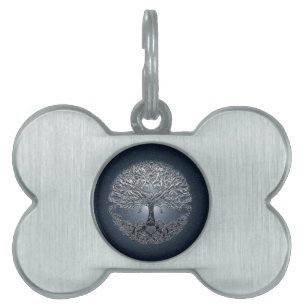 Placa Para Mascotas Árbol del azul de Nova de la vida