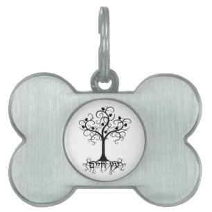 Placa Para Mascotas Árbol del remolino de la vida con la granada Etz