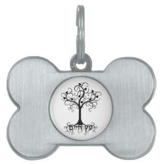 Placa Para Mascotas Árbol del remolino de la vida con la granada Etz