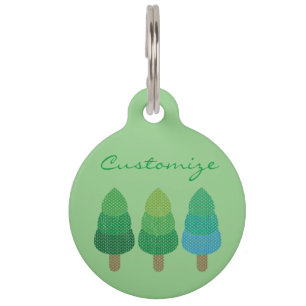 Placa Para Mascotas Árboles de bosques verdes Thunder_Cove
