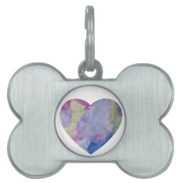 Placa Para Mascotas arco iris cardíaco