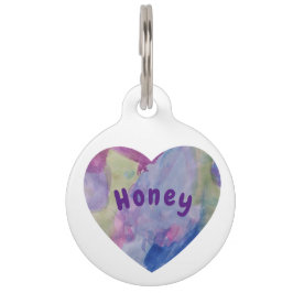 Placa Para Mascotas Arcoiris cardíaco