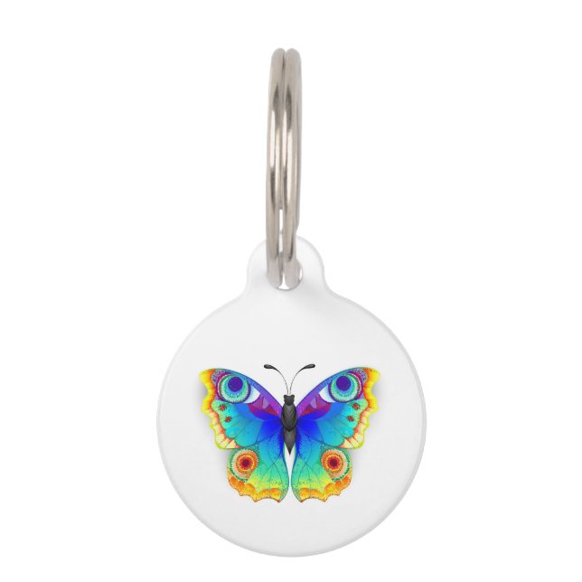 Placa Para Mascotas Arcoiris mariposa Peacock Eye (Anverso)