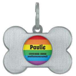 Placa Para Mascotas Arcoiris personalizado