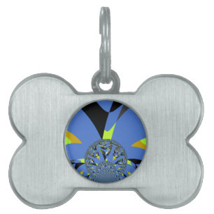 Placa Para Mascotas Arcos de Guay con diseño de arte fractal