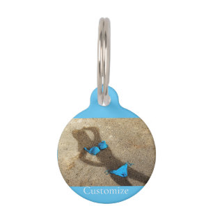 Placa Para Mascotas Arena azul de Bikini Beach Thunder_Cove