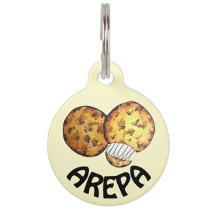 Placa Para Mascotas Arepas comida colombiana sudamericana venezolana