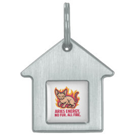 Placa Para Mascotas Aries Energy Sphynx Cat Fire Illustration