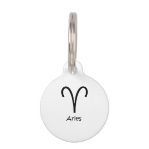 Placa Para Mascotas Aries zodiaco 21 de marzo blanco - 19 de abril