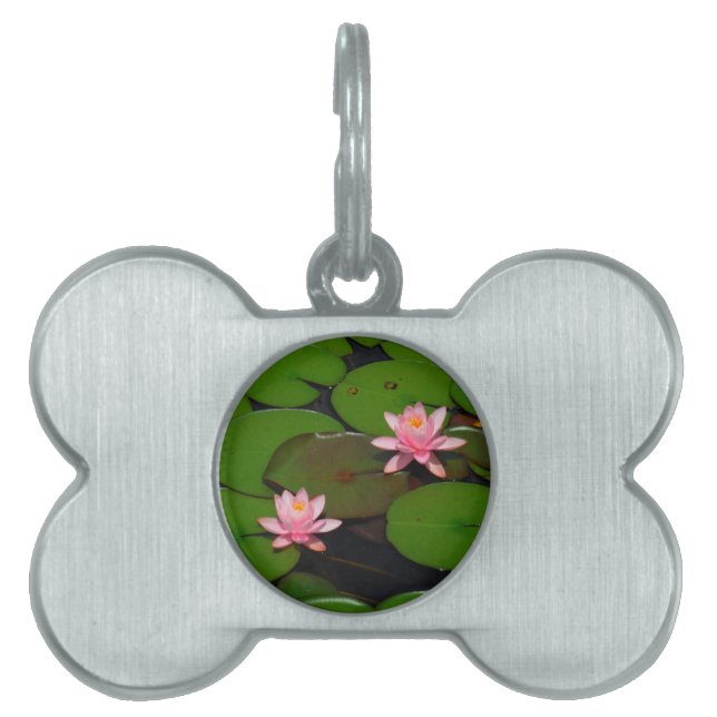 Placa Para Mascotas Aroma de flores de lirio de loto rosa, (Frente)