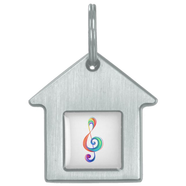 Placa Para Mascotas Arroyo arcoiris estratificado (Frente)