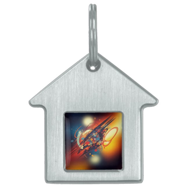 Placa Para Mascotas Arte abstracto (Frente)