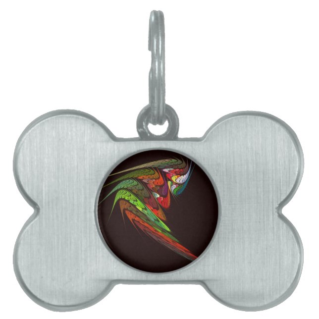 Placa Para Mascotas Arte abstracto de Chameleon (Frente)