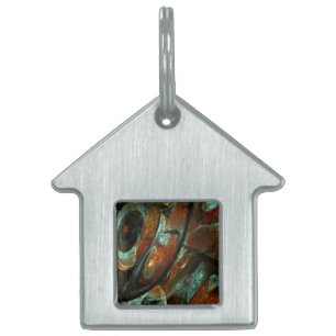 Placa Para Mascotas Arte abstracto de división de tiempo