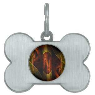 Placa Para Mascotas Arte abstracto de la jungla de Mystique