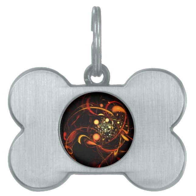 Placa Para Mascotas Arte abstracto de latido (Frente)