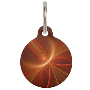 Placa Para Mascotas Arte abstracto fractal místico moderno colores cál