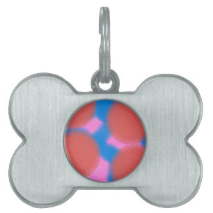 Placa Para Mascotas arte abstracto rojo rosa y azul 56789