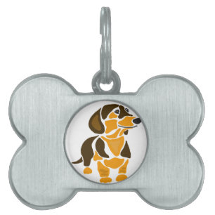 Placa Para Mascotas Arte artístico divertido del perro del Dachshund