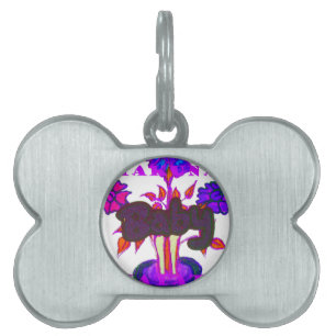 Placa Para Mascotas Arte cardíaco keniano: Amo a Kenia