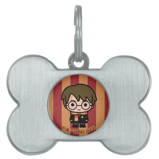Placa Para Mascotas Arte de caricaturas de Harry Potter (Frente)