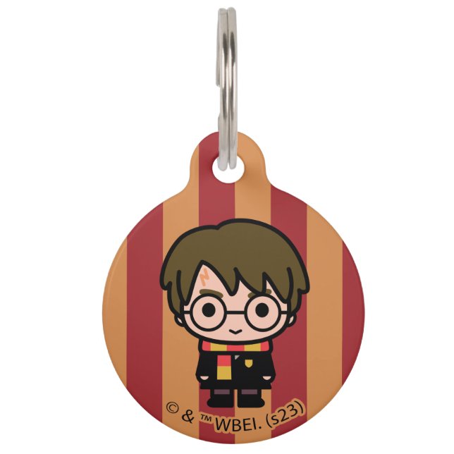 Placa Para Mascotas Arte de caricaturas de Harry Potter (Anverso)