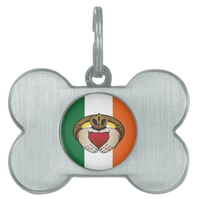 Placa Para Mascotas Arte de Claddagh del irlandés (Frente)